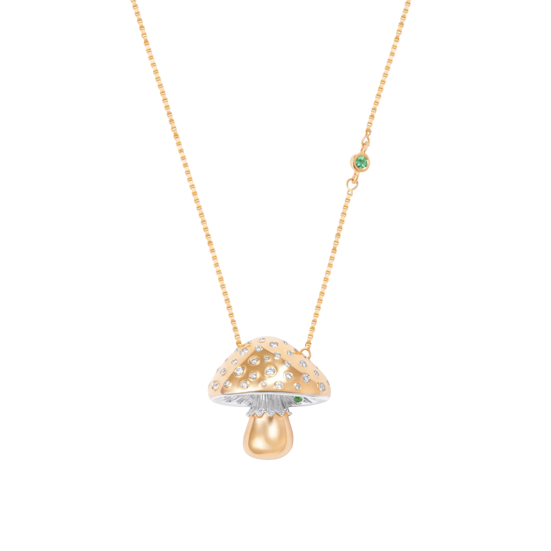 Mycelium Funghi 18K Gold Diamond Necklace