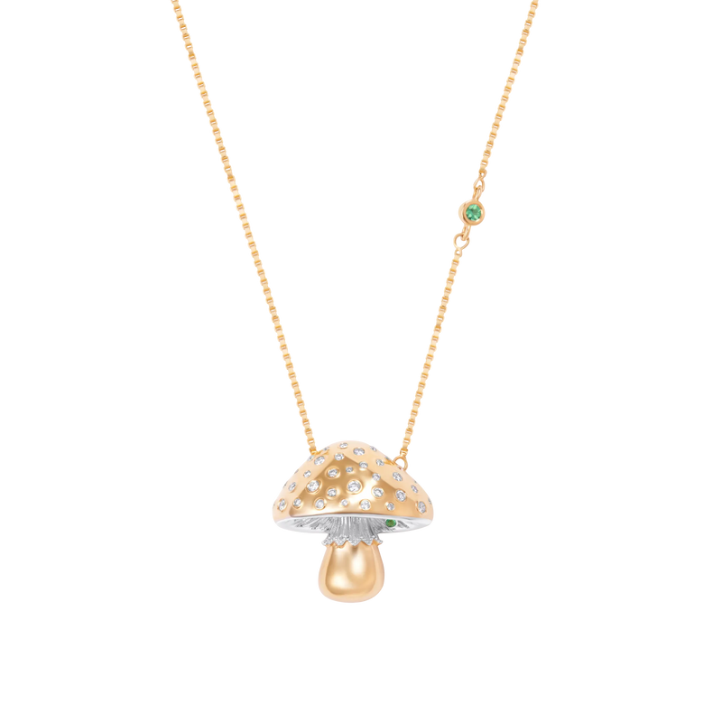 Mycelium Funghi 18K Gold Diamond Necklace
