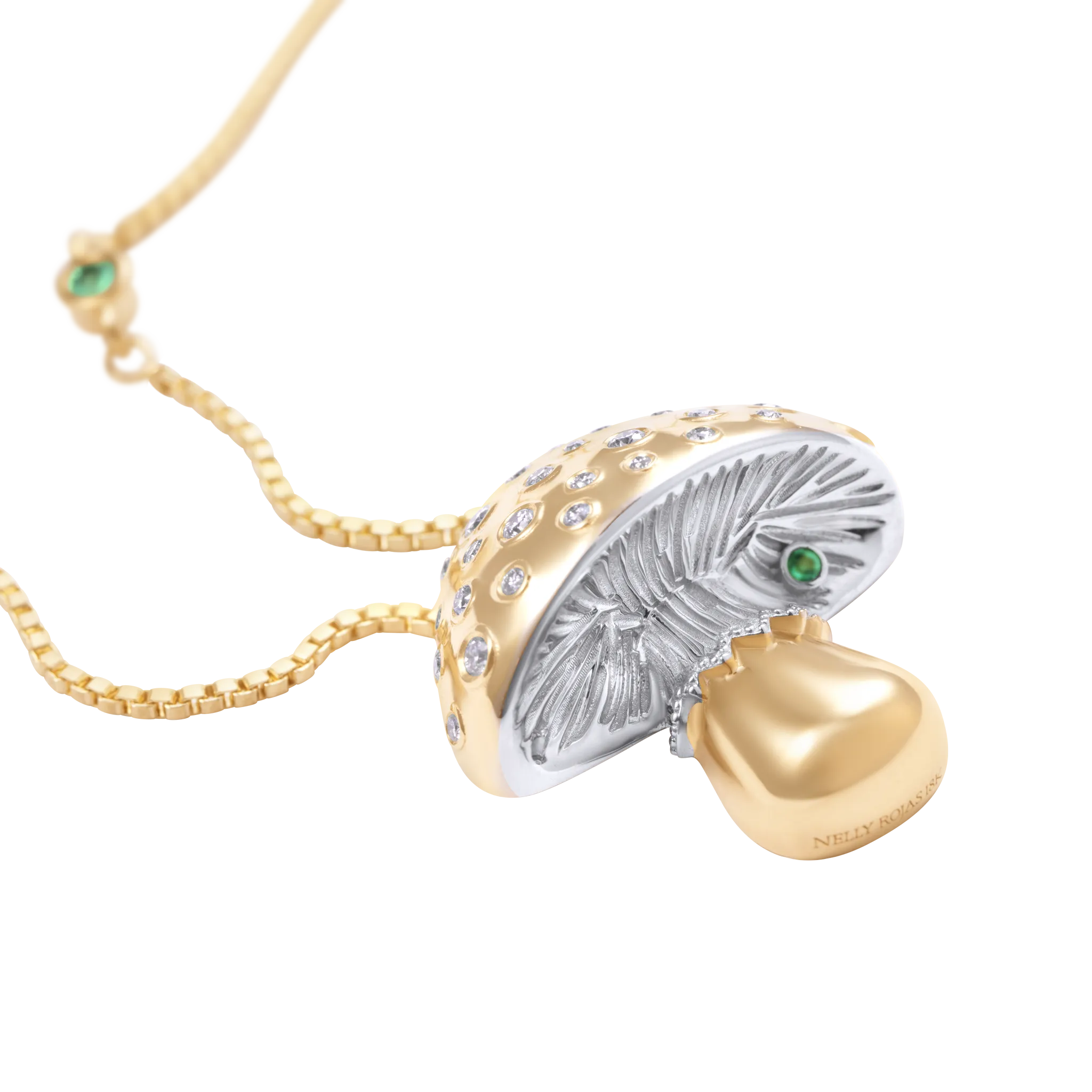 Mycelium Funghi 18K Gold Diamond Necklace