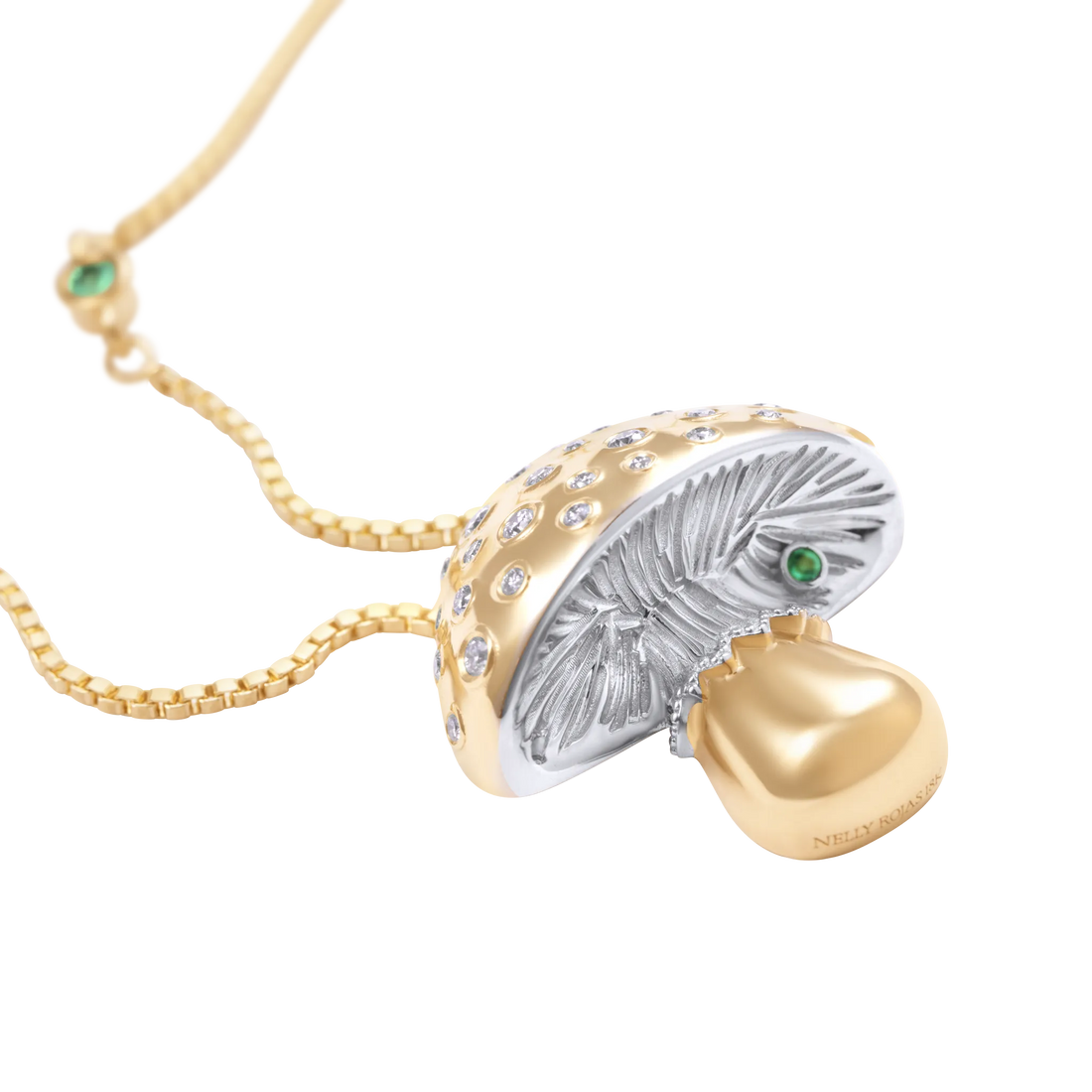 Mycelium Funghi 18K Gold Diamond Necklace