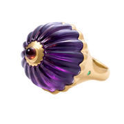 Scalloped Funghi Amethyst Ring