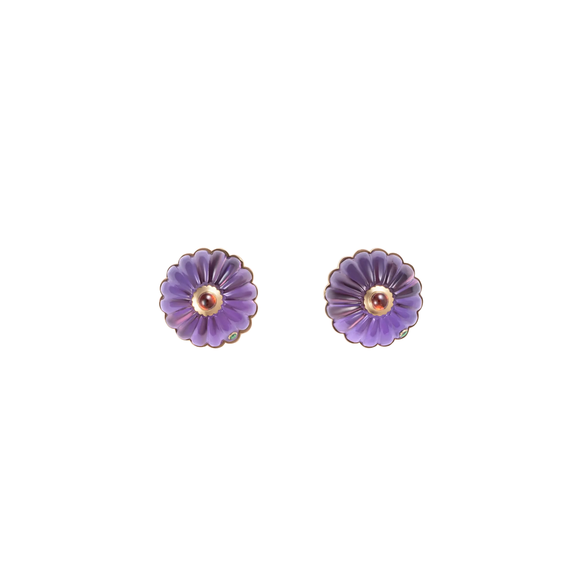 Mini Scalloped Funghi Amethyst Studs