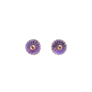 Mini Scalloped Funghi Amethyst Studs