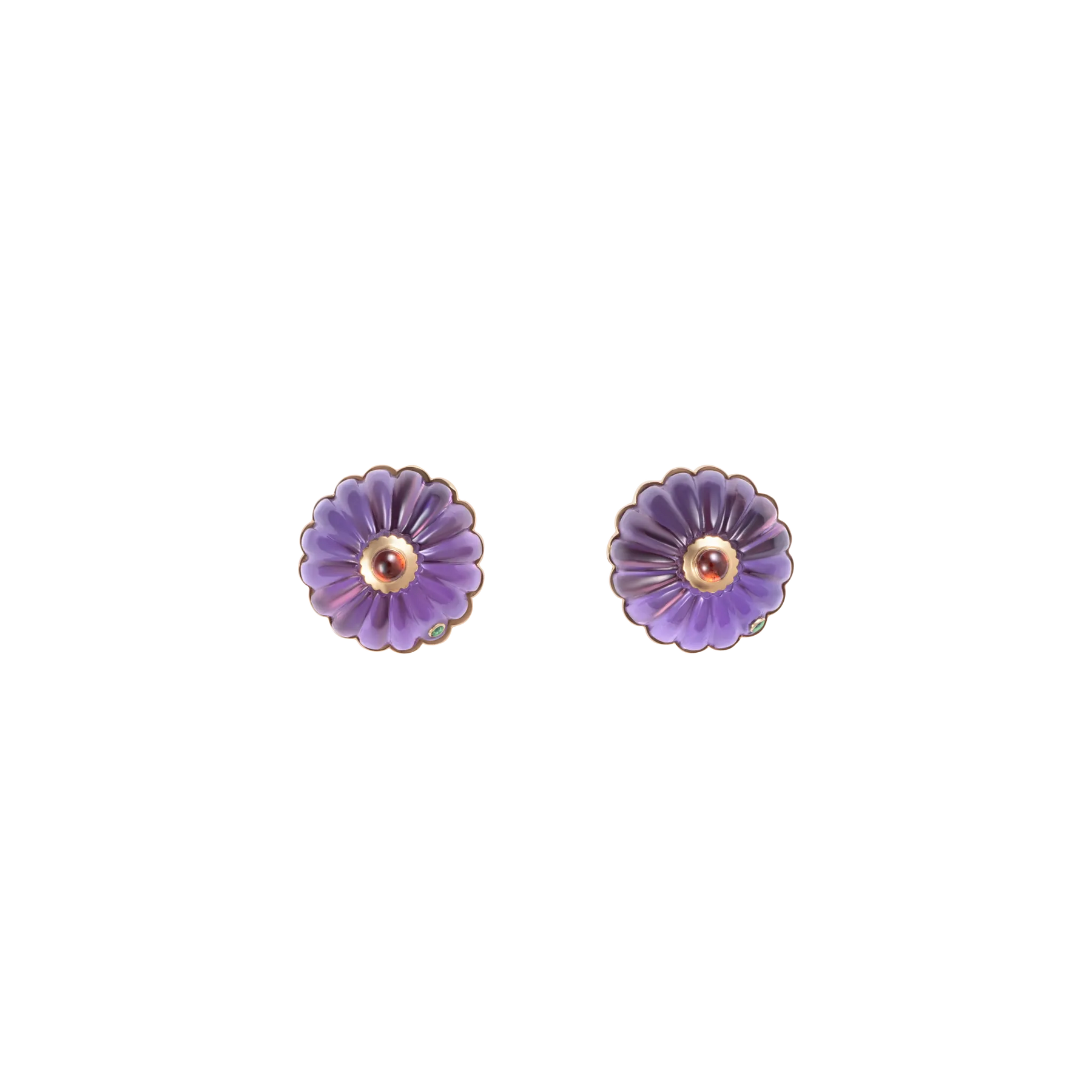 Mini Scalloped Funghi Amethyst Studs