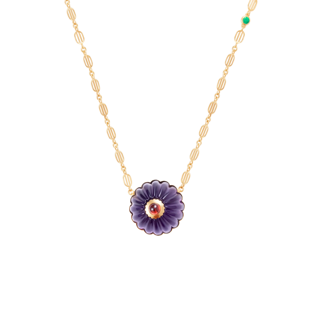 Scalloped Funghi Amethyst Necklace