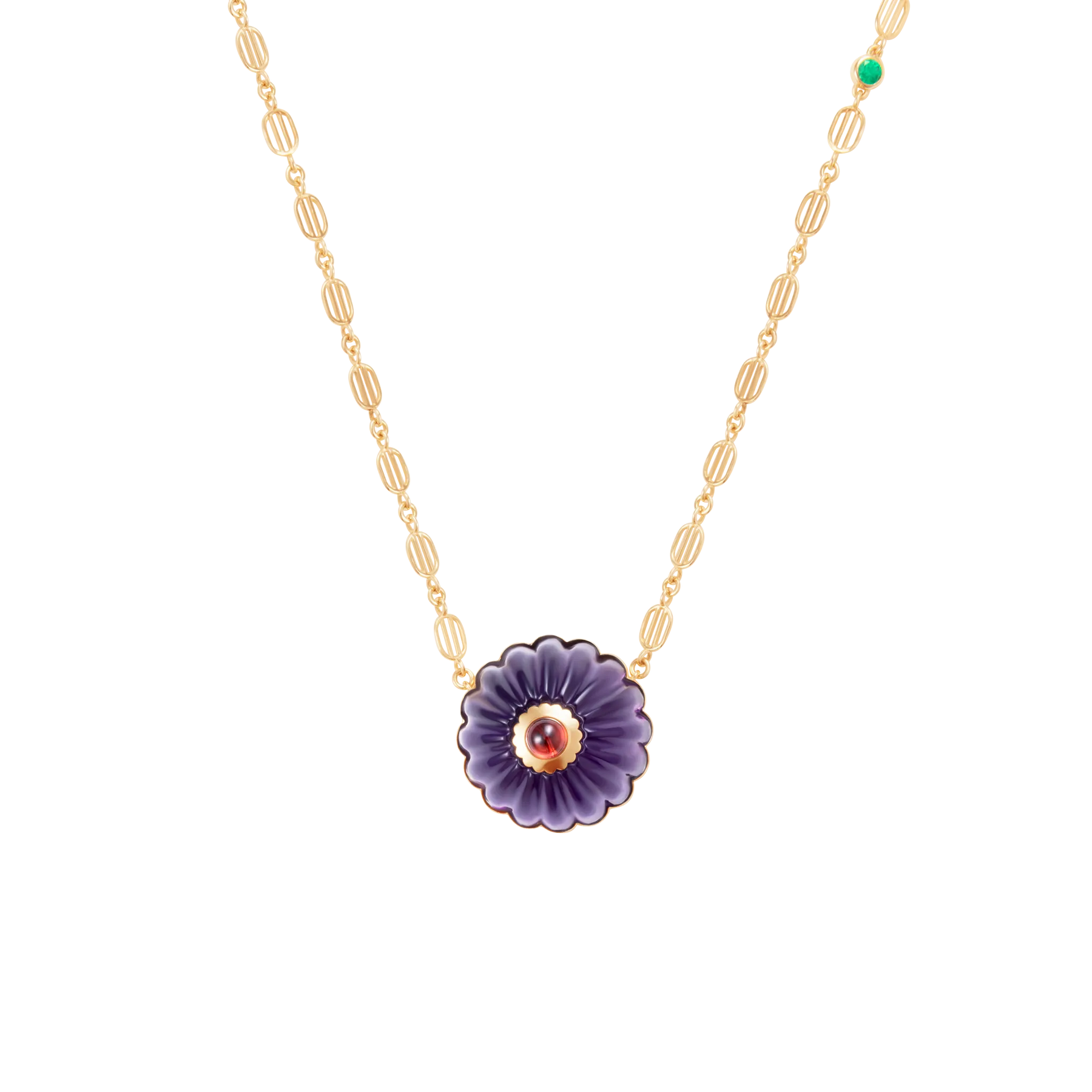 Scalloped Funghi Amethyst Necklace