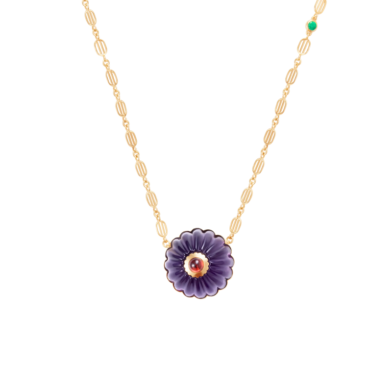 Scalloped Funghi Amethyst Necklace