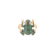 Amazonica Frog Tsavorite And Black Gold Ring