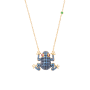 Amazonica Frog London Blue Topaz And Black Gold Necklace