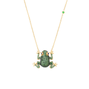Amazonica Frog Tsavorite And Black Gold Necklace