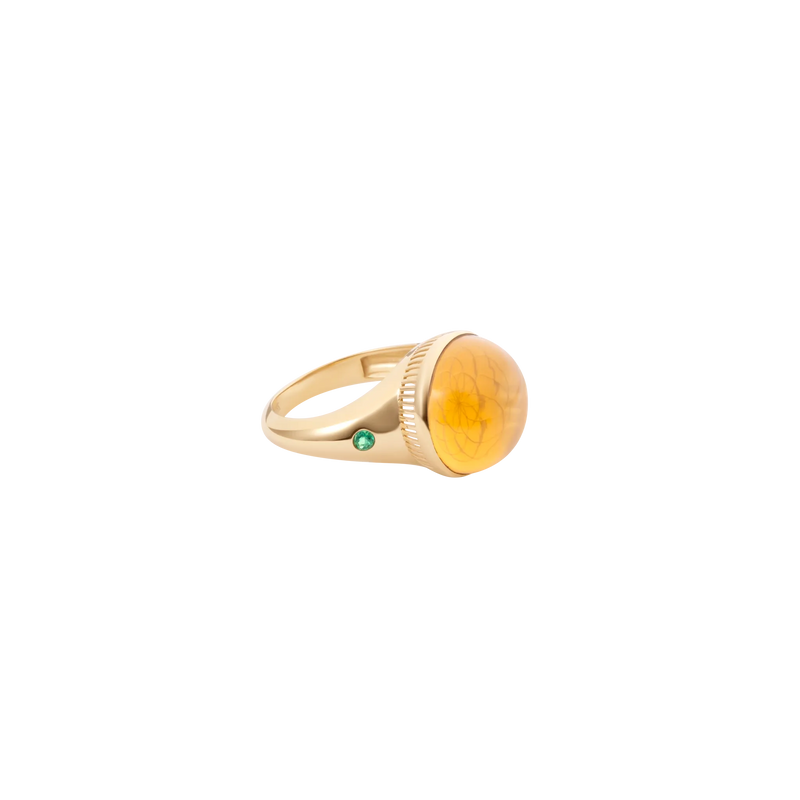 Torus Citrine Chunky Ring