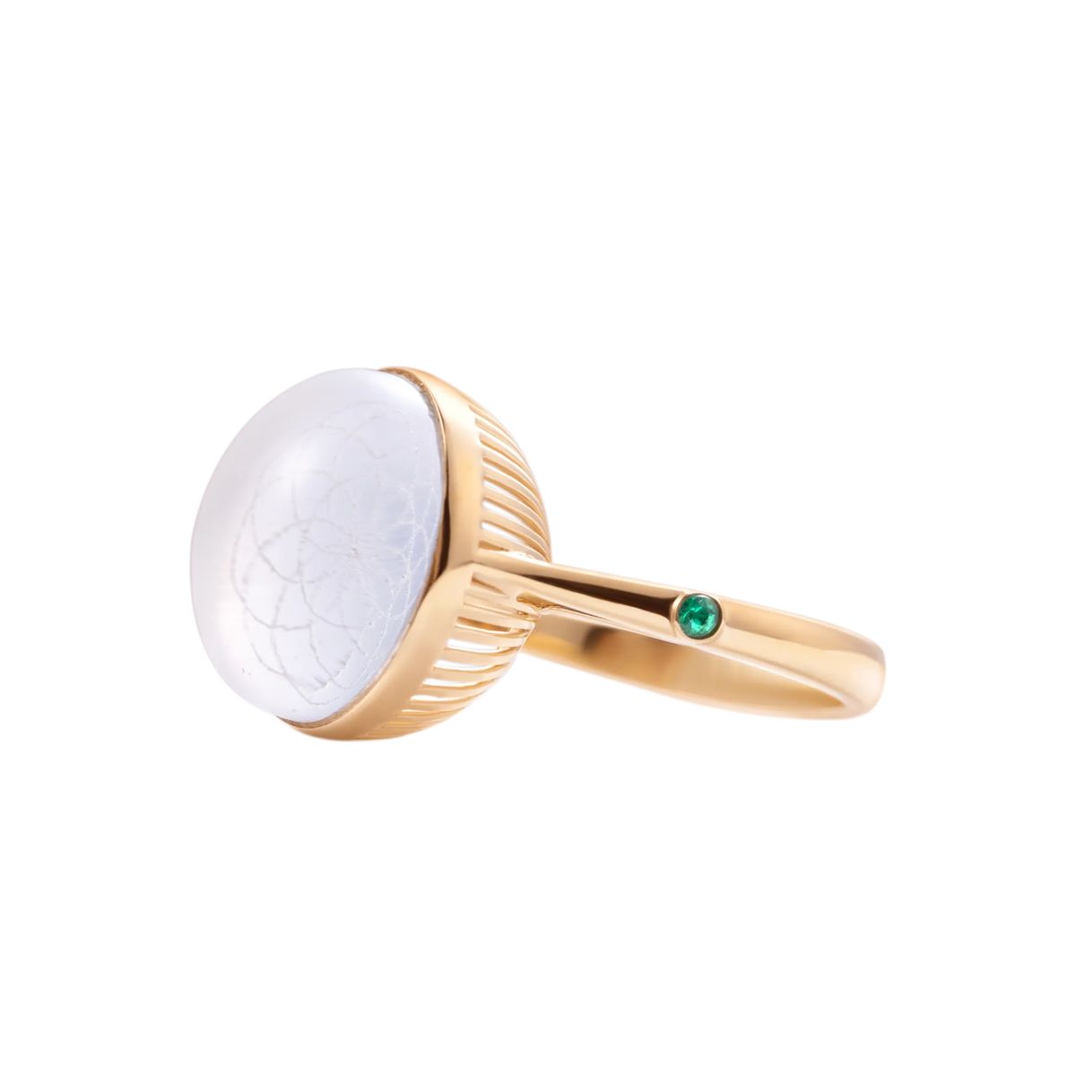 Torus Crystal Quartz Pinky Ring