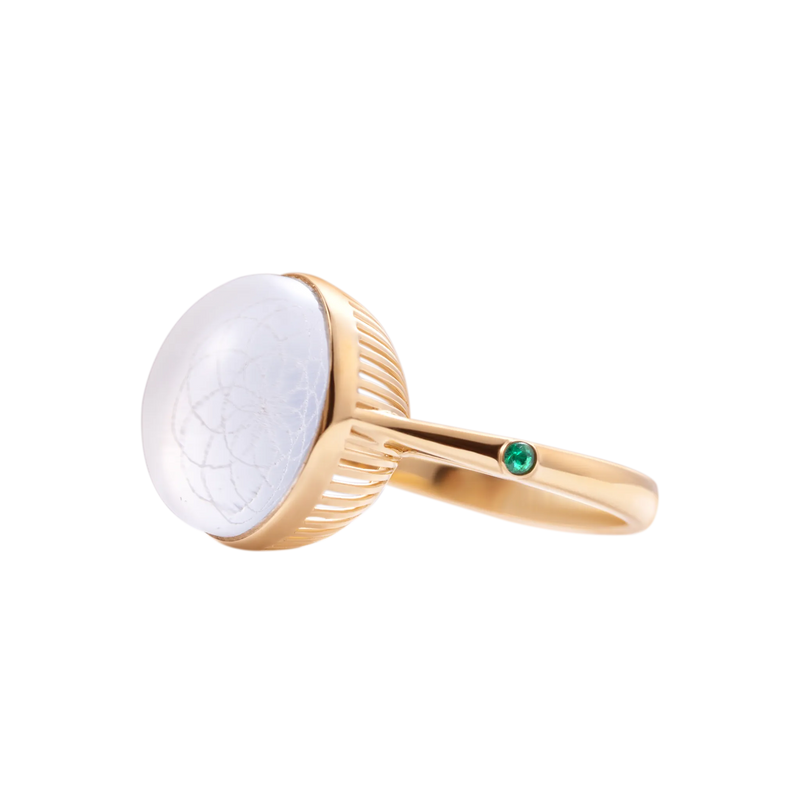 Torus Crystal Quartz Pinky Ring