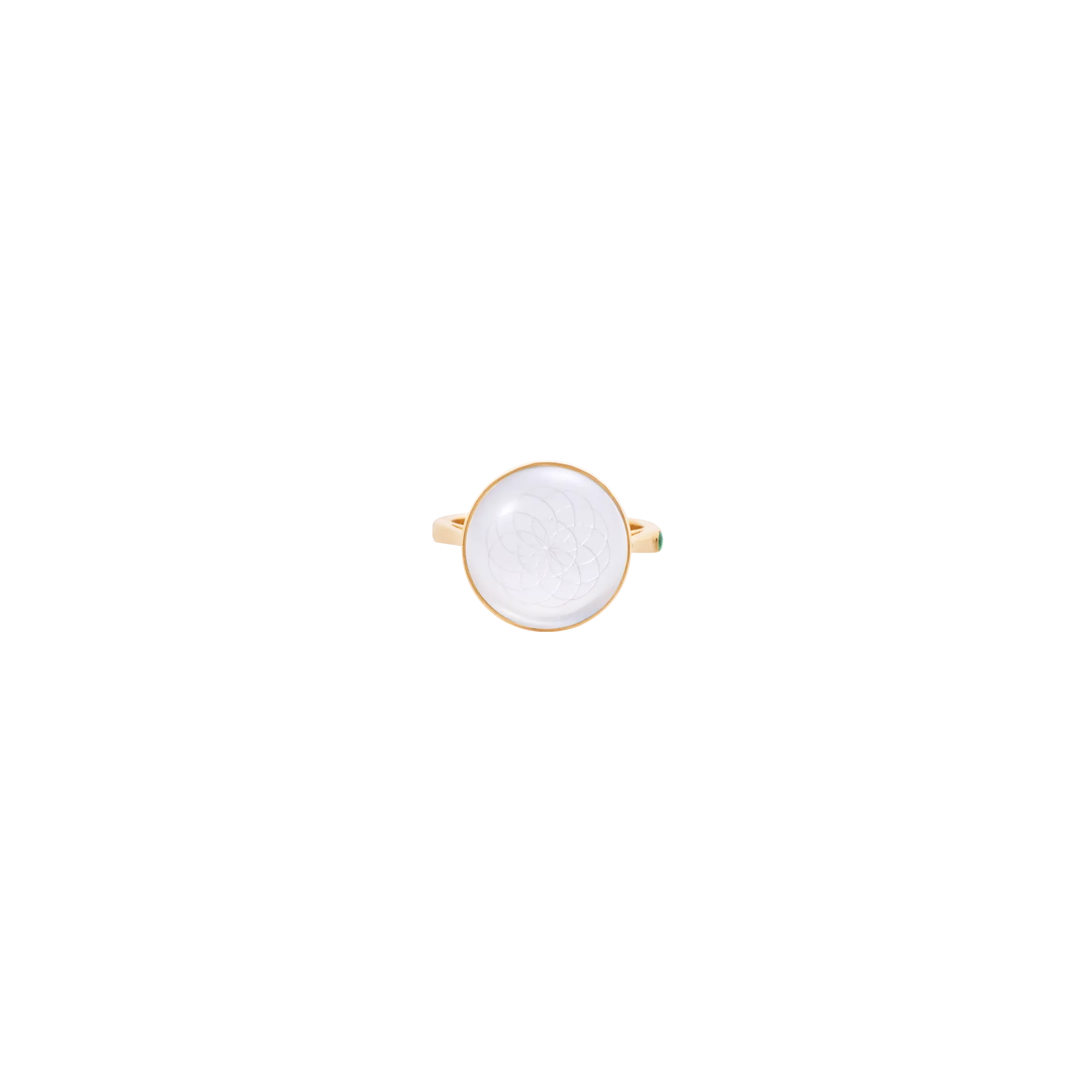 Torus Crystal Quartz Pinky Ring