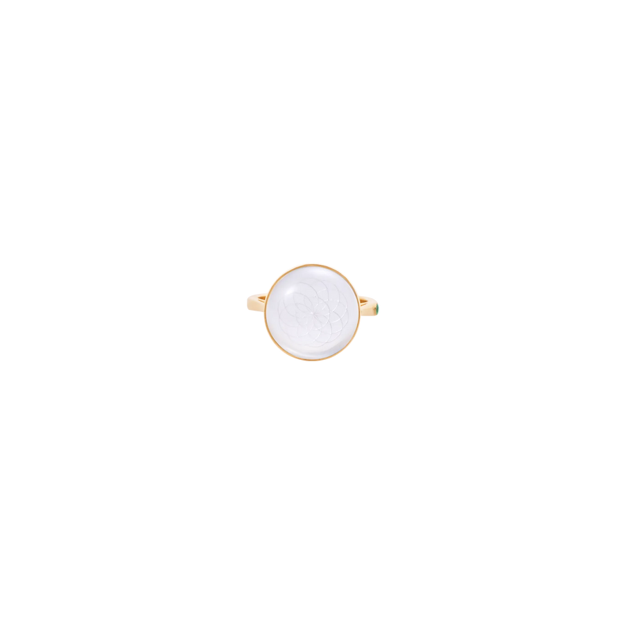 Torus Crystal Quartz Pinky Ring