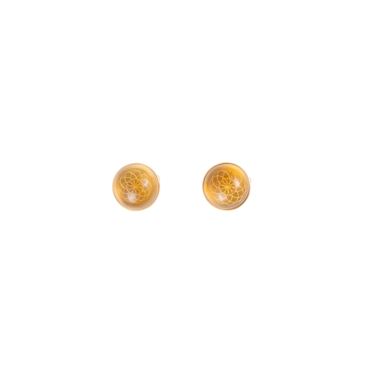 Torus Citrine Studs