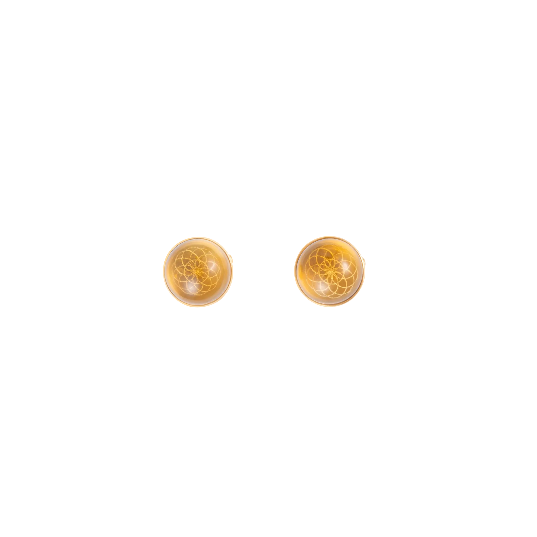 Torus Citrine Studs