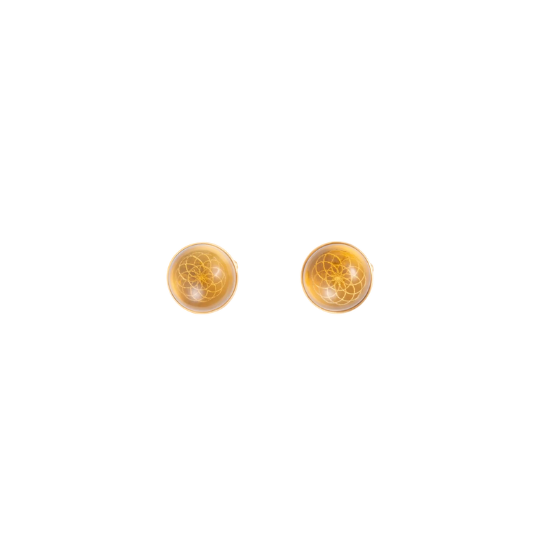 Torus Citrine Studs