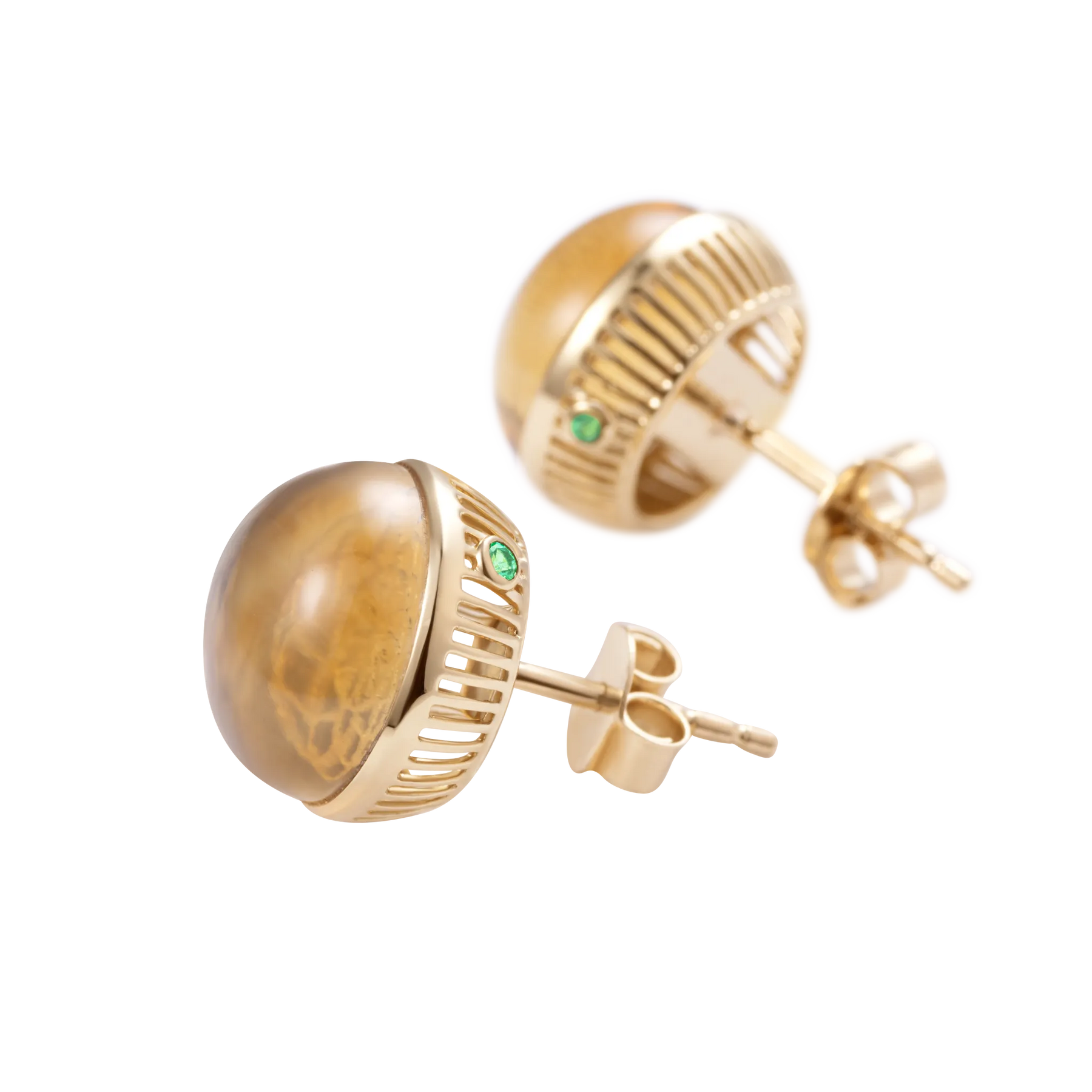 Torus Citrine Studs