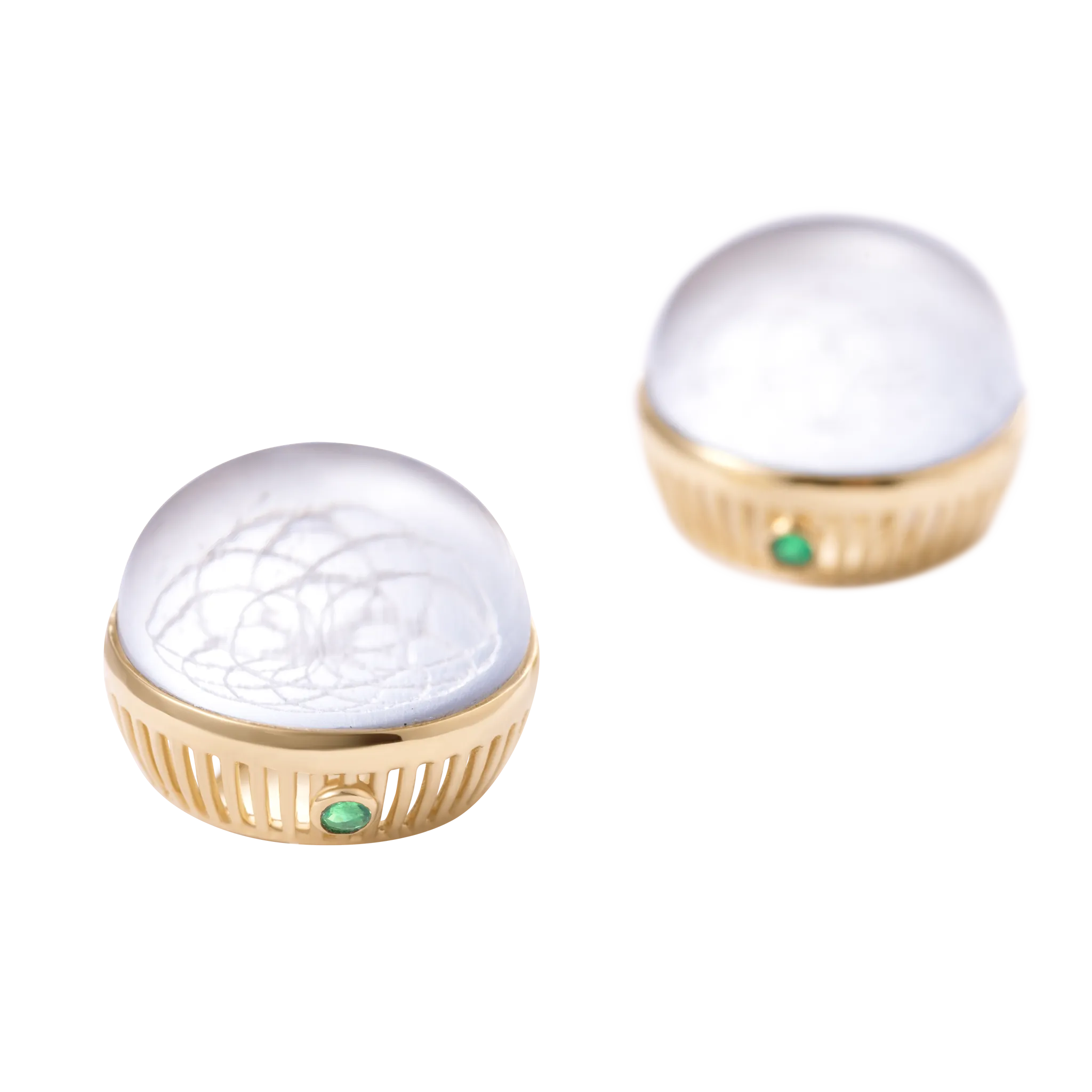 Torus Crystal Quartz Studs