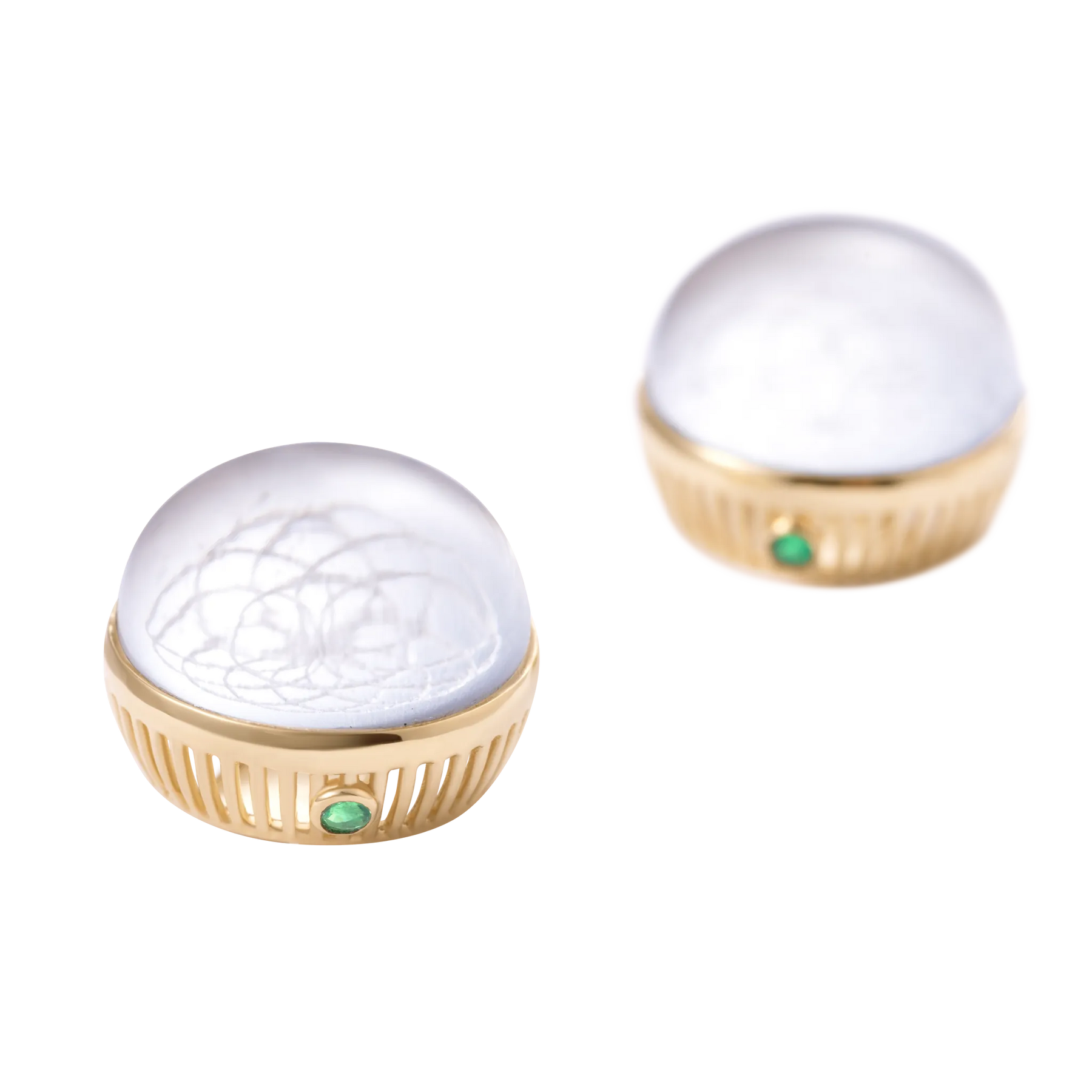 Torus Crystal Quartz Studs