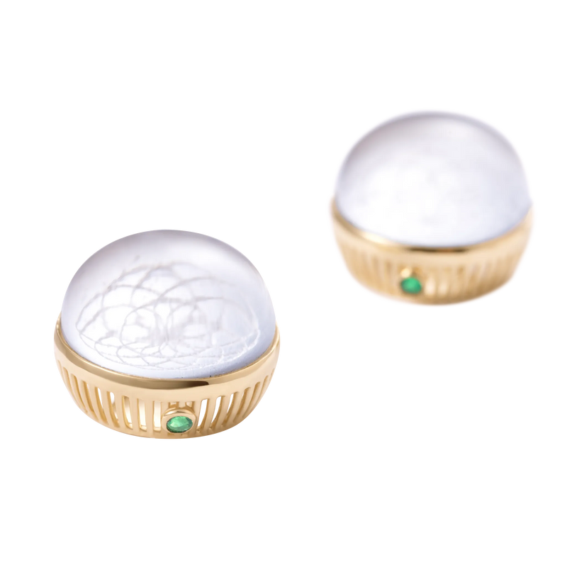 Torus Crystal Quartz Studs