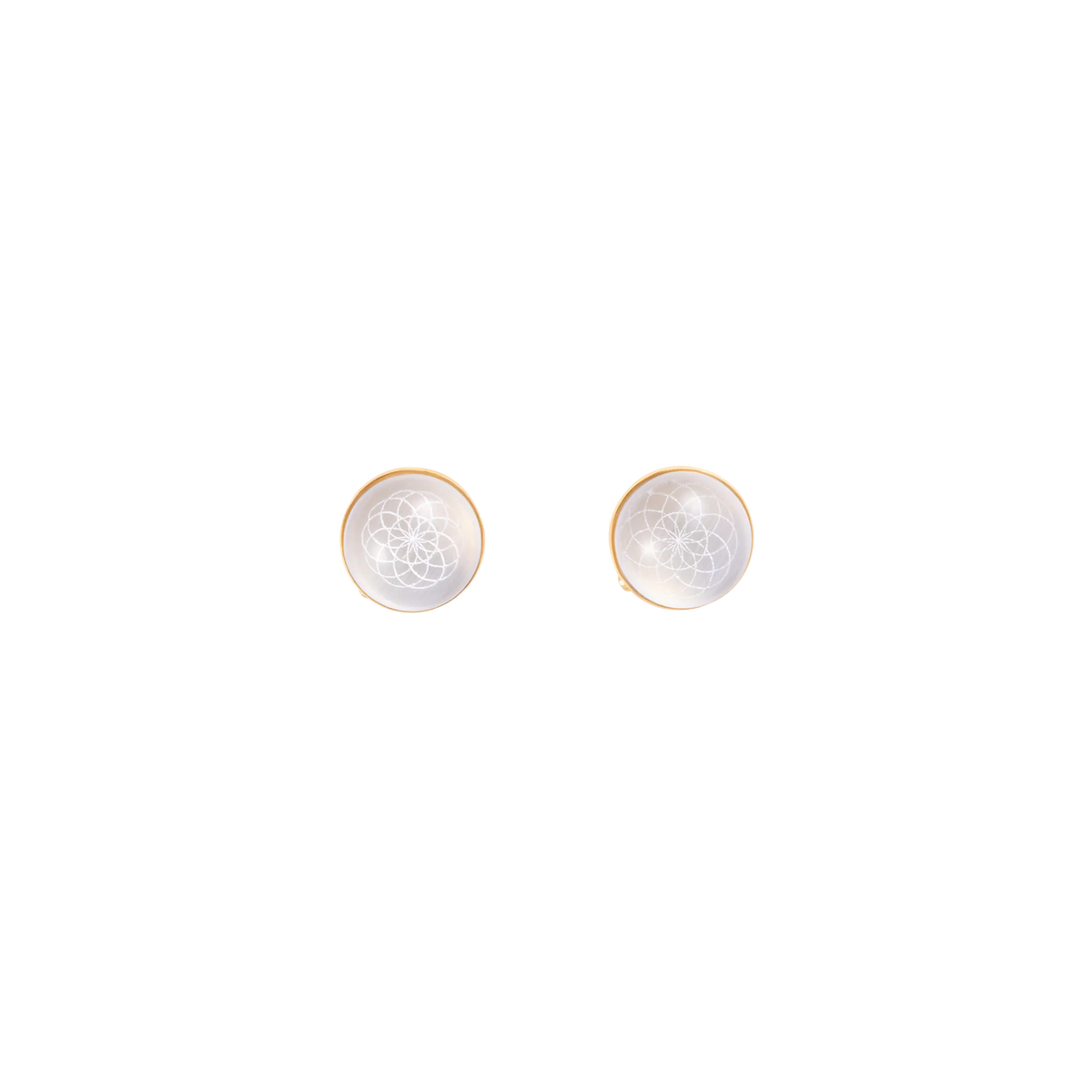 Torus Crystal Quartz Studs