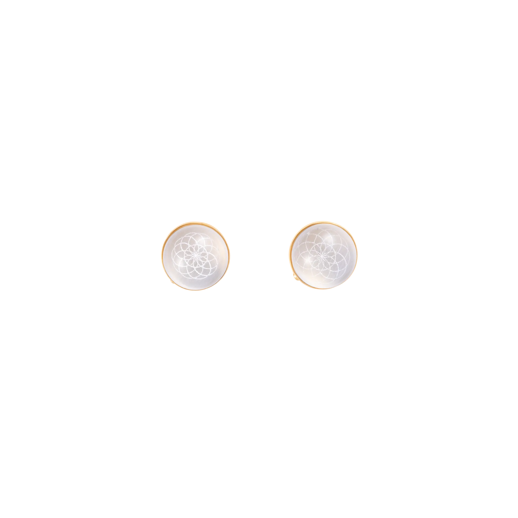 Torus Crystal Quartz Studs