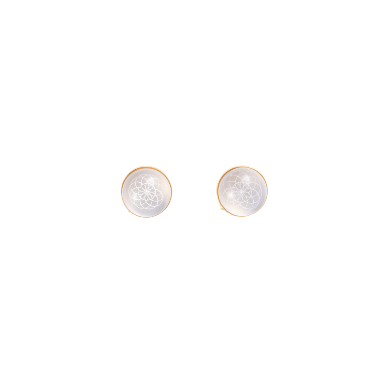 Torus Crystal Quartz Studs