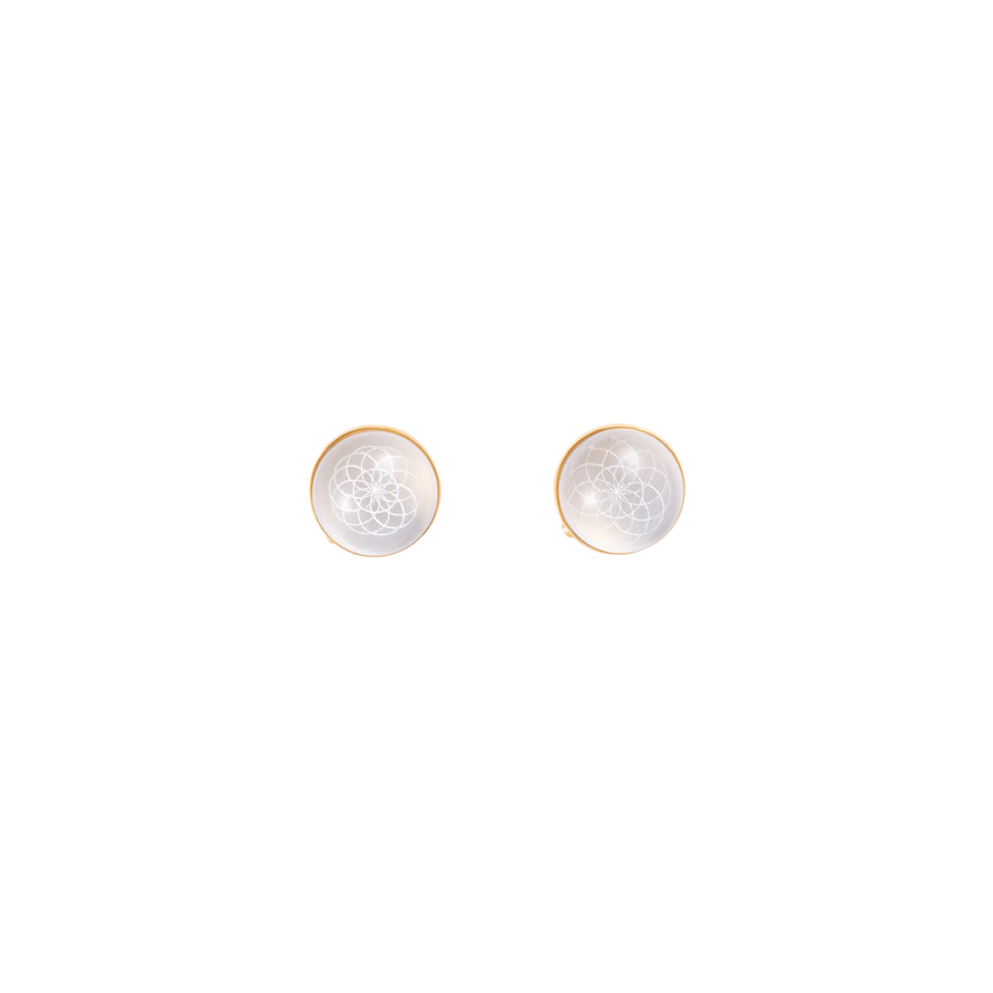Torus Crystal Quartz Studs
