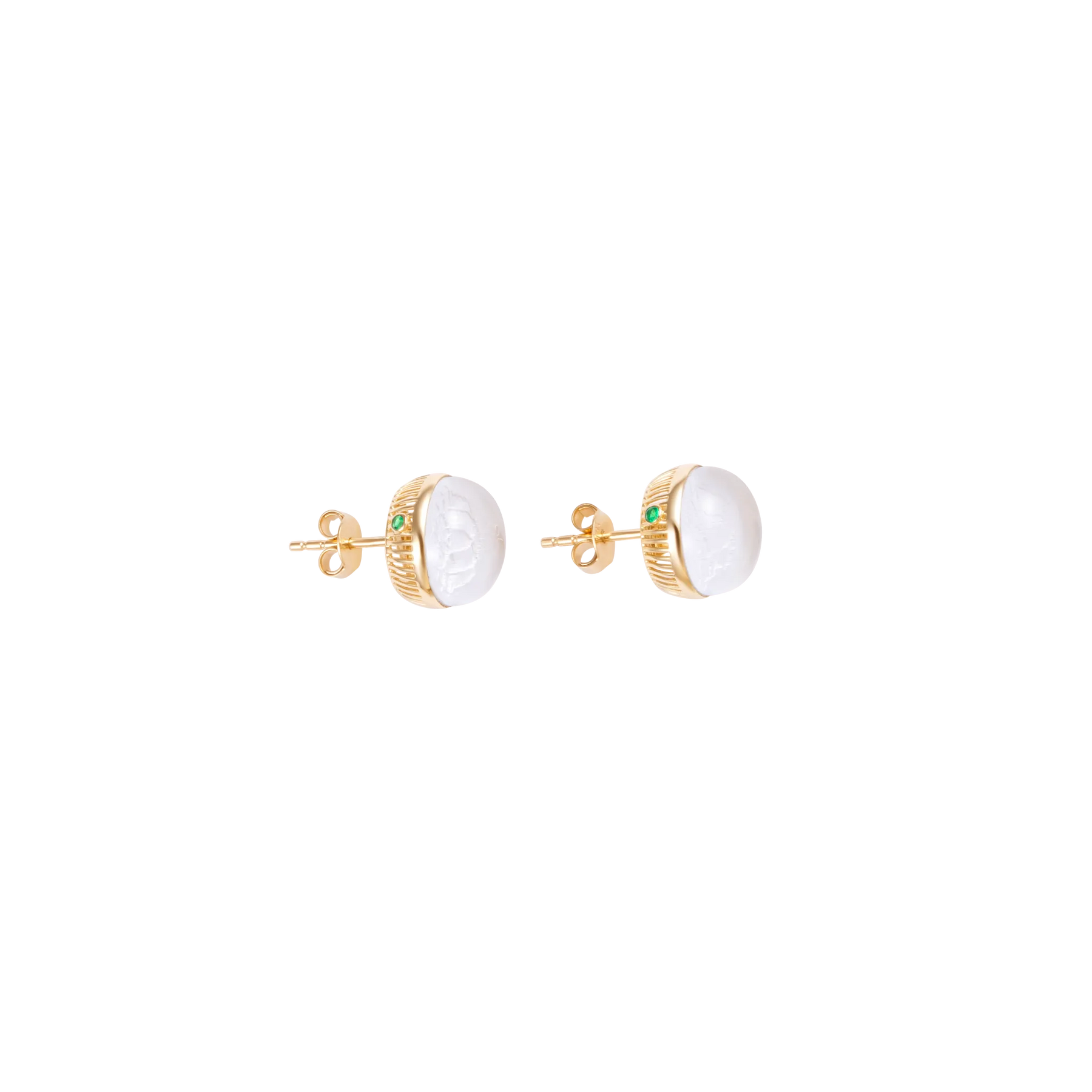 Torus Crystal Quartz Studs
