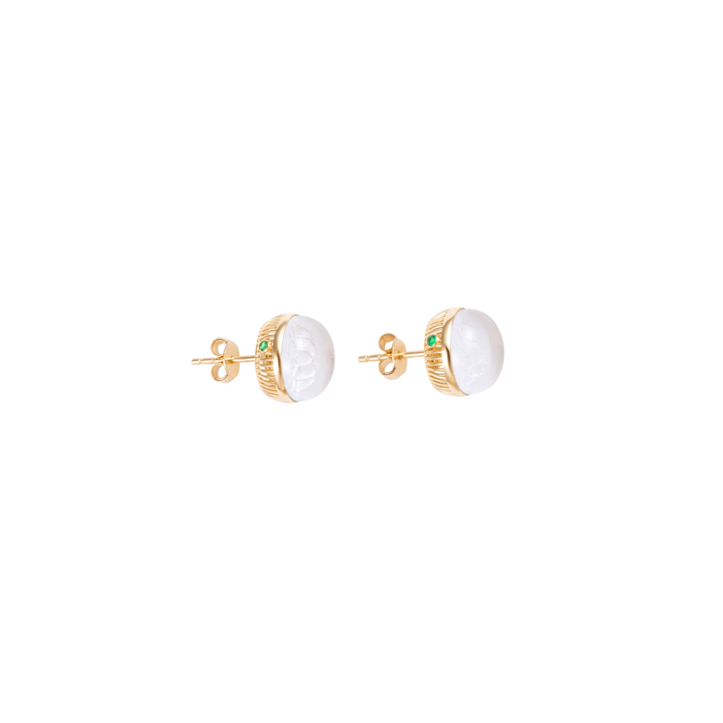 Torus Crystal Quartz Studs