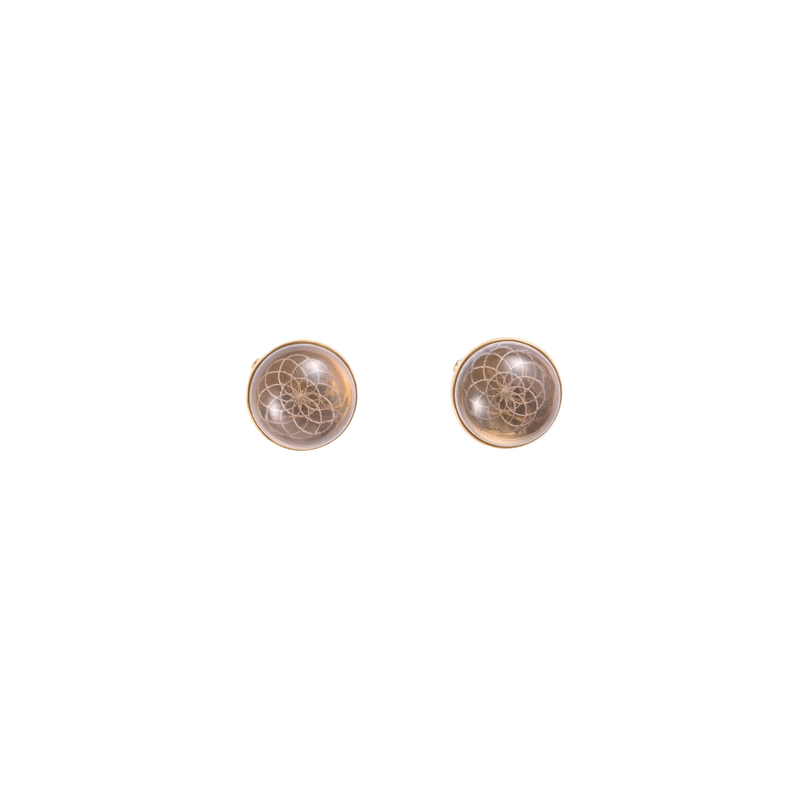 Torus Smoke Quartz Studs