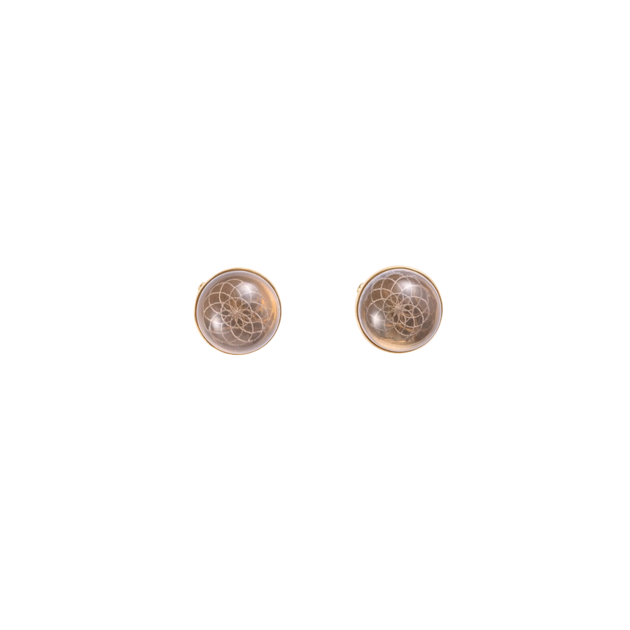 Torus Smoke Quartz Studs