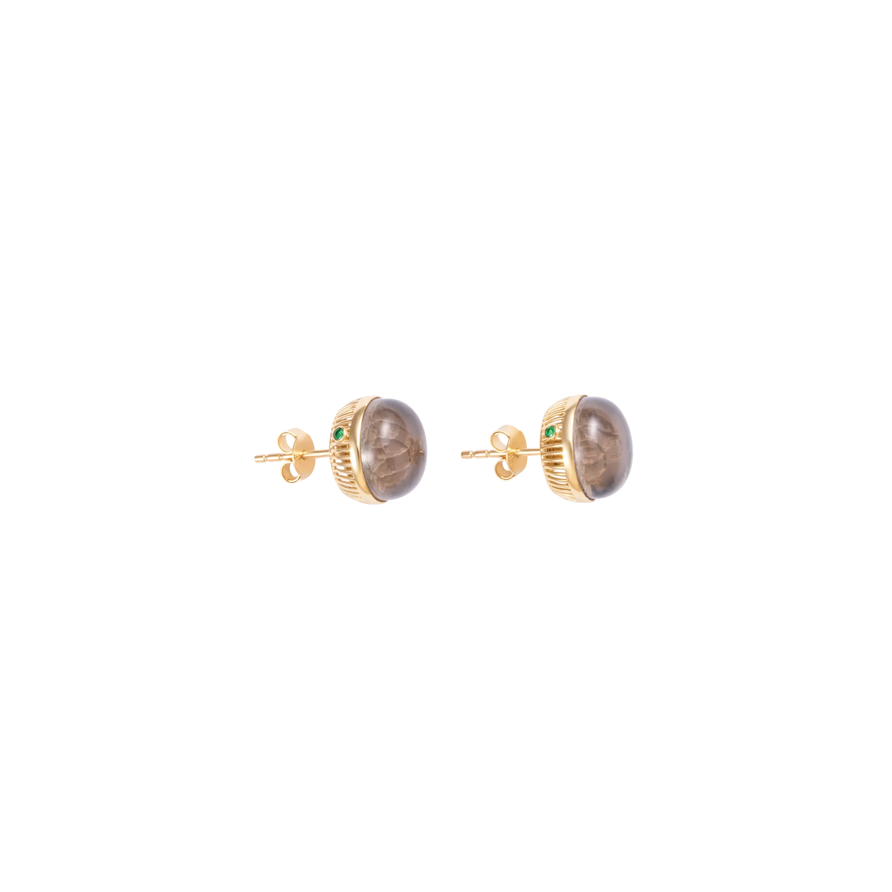 Torus Smoke Quartz Studs