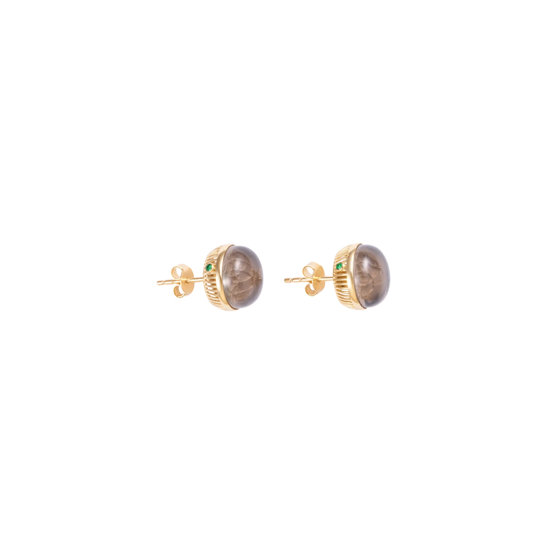 Torus Smoke Quartz Studs