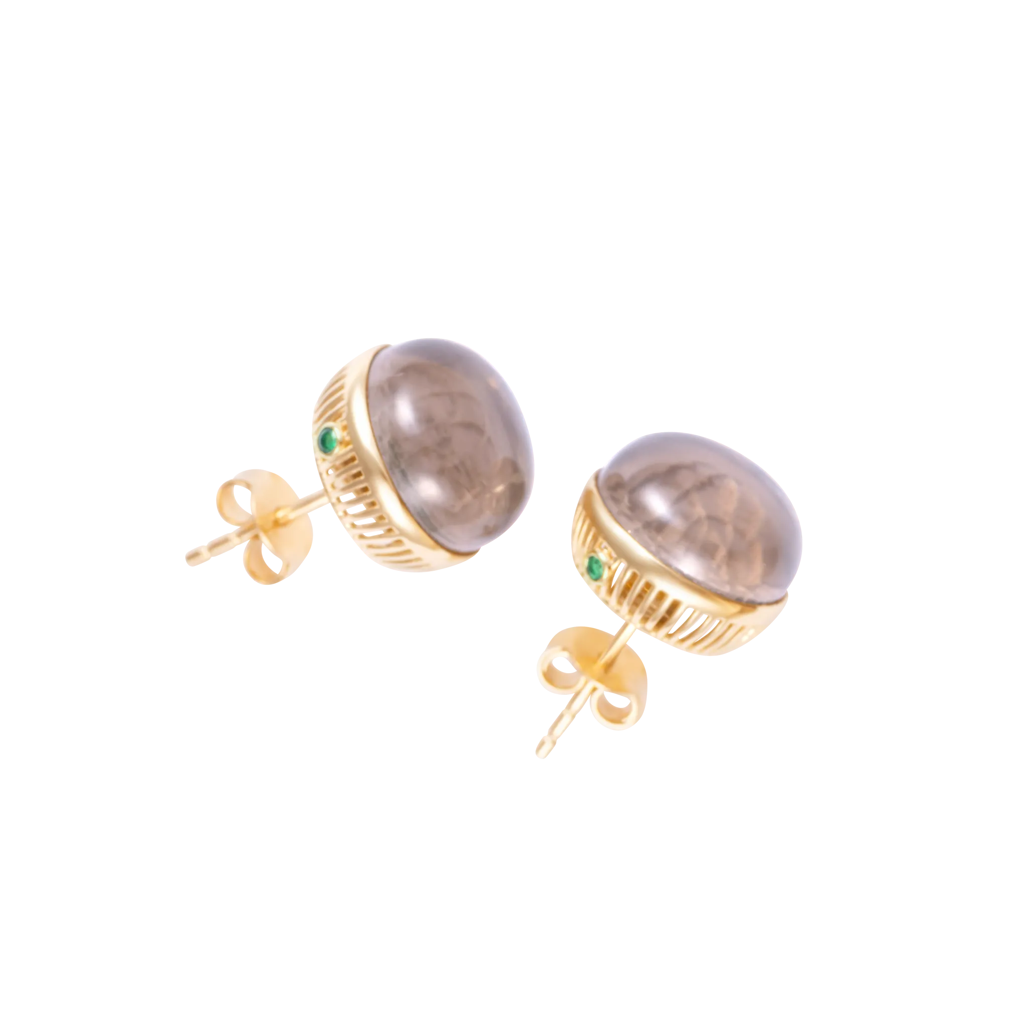 Torus Smoke Quartz Studs