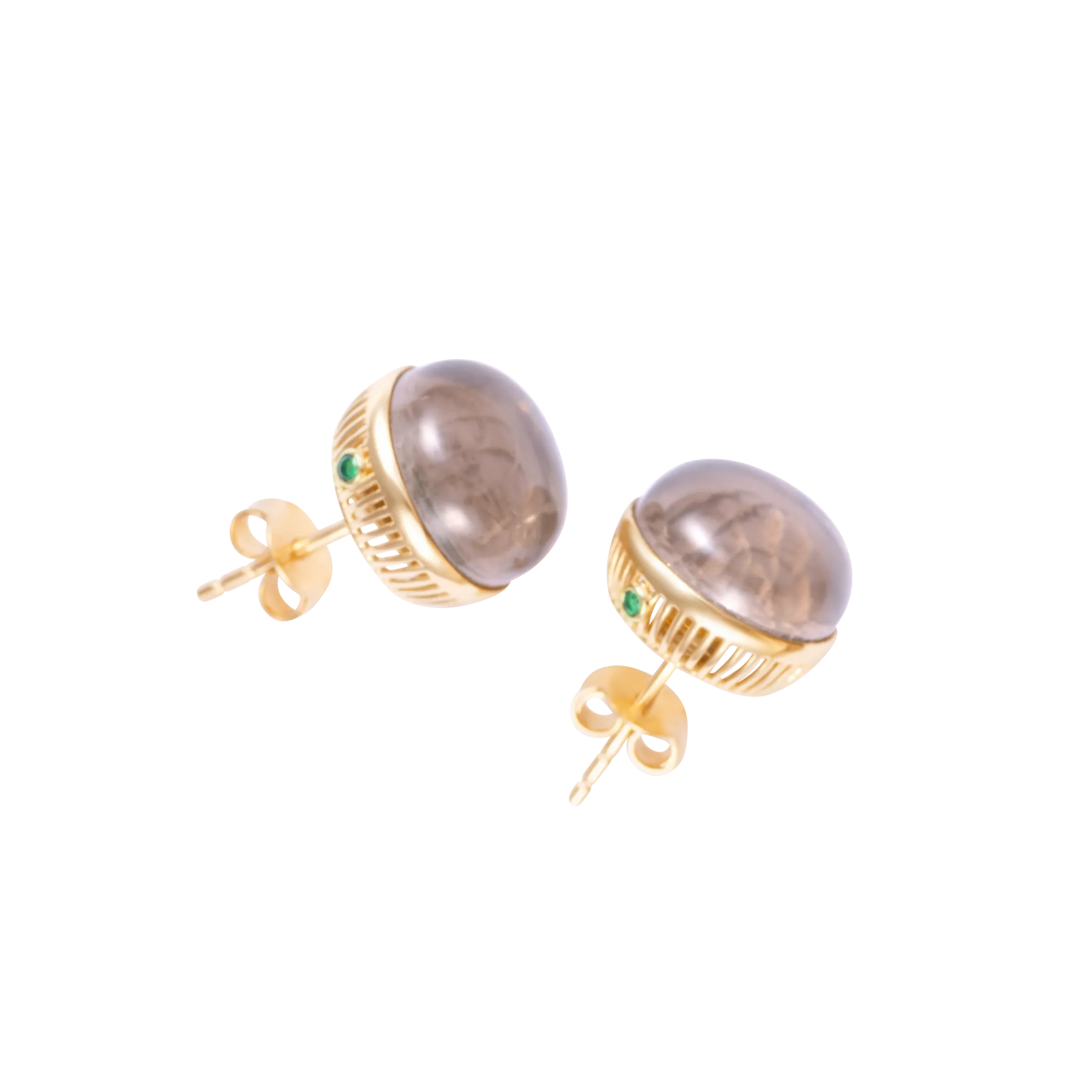 Torus Smoke Quartz Studs