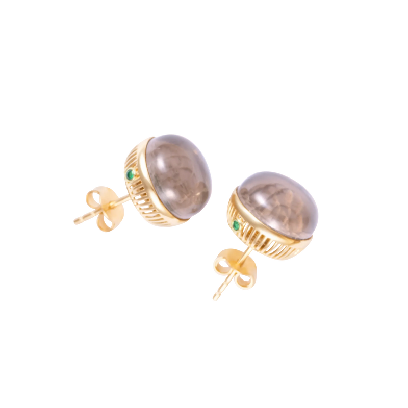 Torus Smoke Quartz Studs