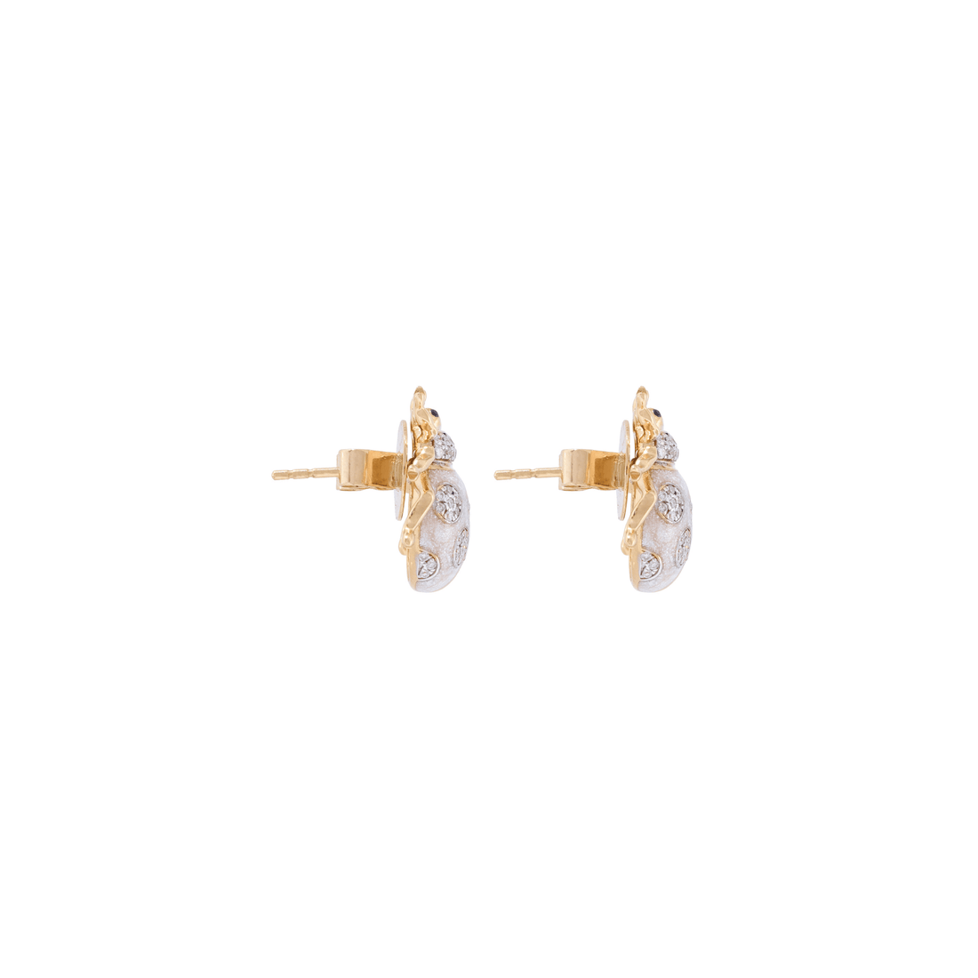 Fauna Ladybug 18k Gold Diamond Studs