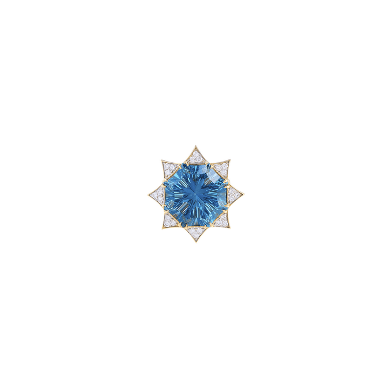Super K Star 18k Gold London Blue Topaz Ring