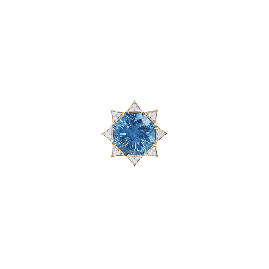 Super K Star 18k Gold London Blue Topaz Ring