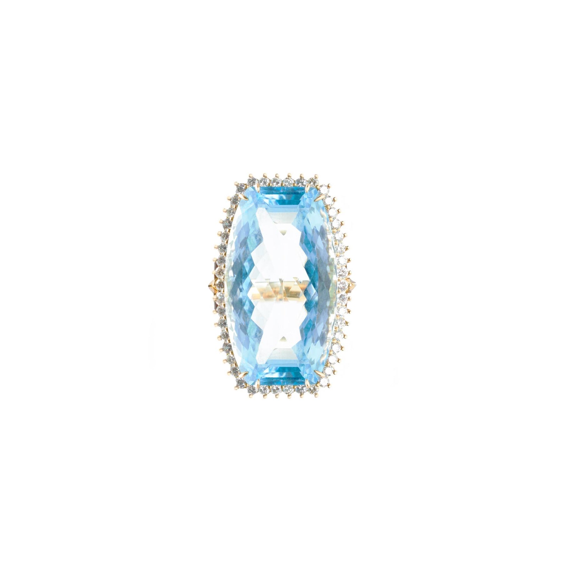 Cushion Rigel 18k Gold Swiss Blue Topaz Ring