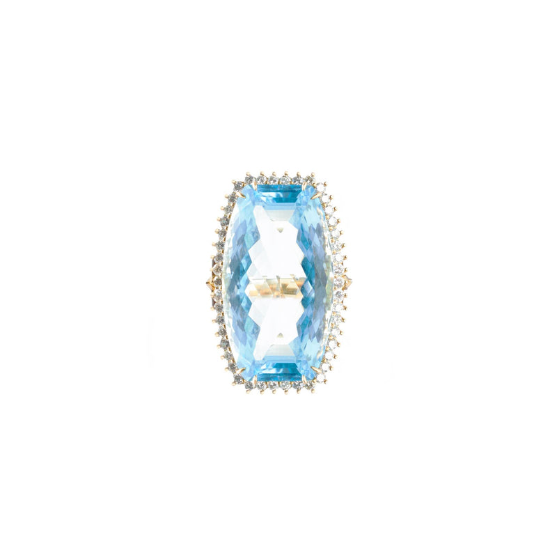 Cushion Rigel 18k Gold Swiss Blue Topaz Ring