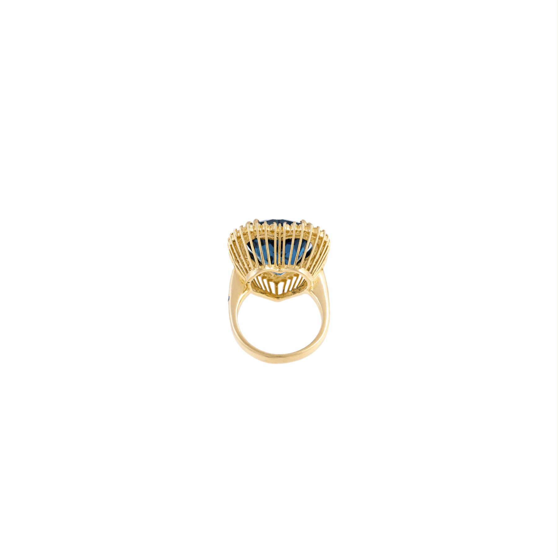 Aldo Crown Heart 18k Gold London Blue Topaz Ring