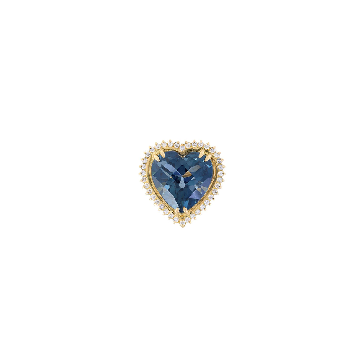 Aldo Crown Heart 18k Gold London Blue Topaz Ring