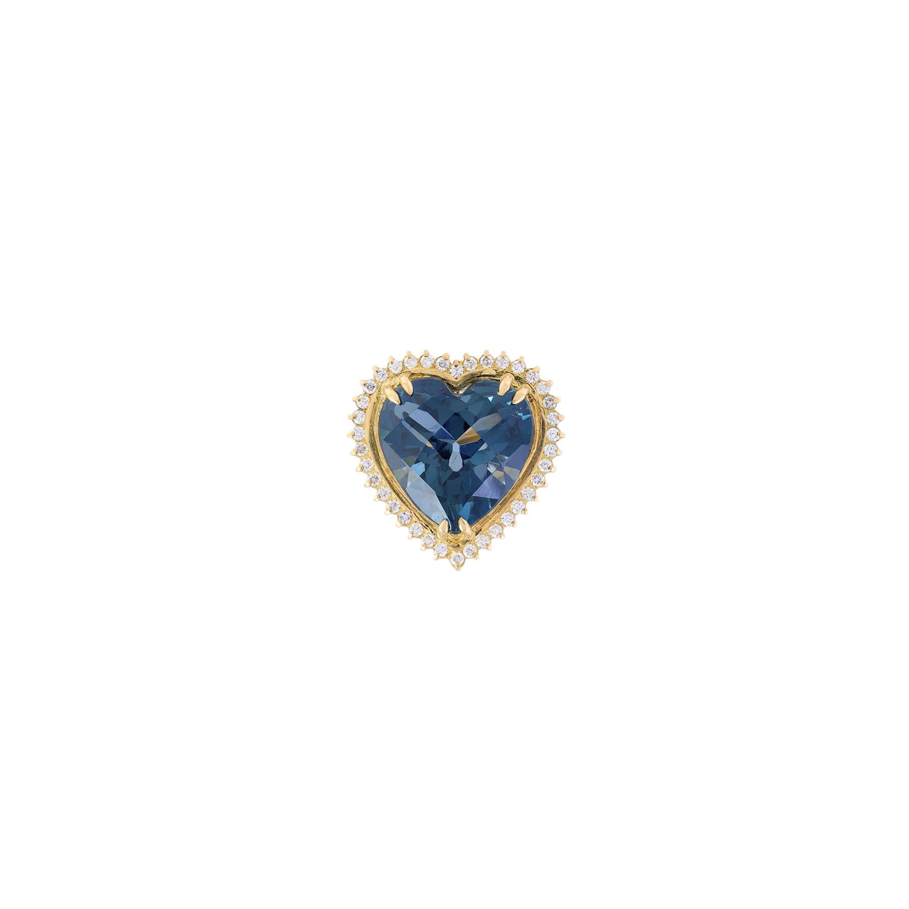 Aldo Crown Heart 18k Gold London Blue Topaz Ring