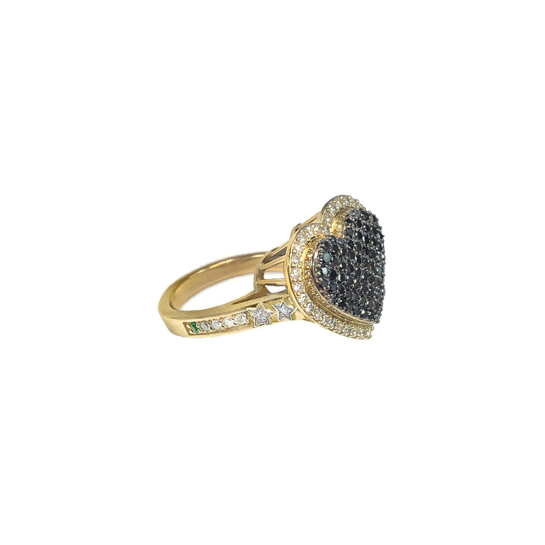 Aldana Crown 18k Gold Black Diamond Ring