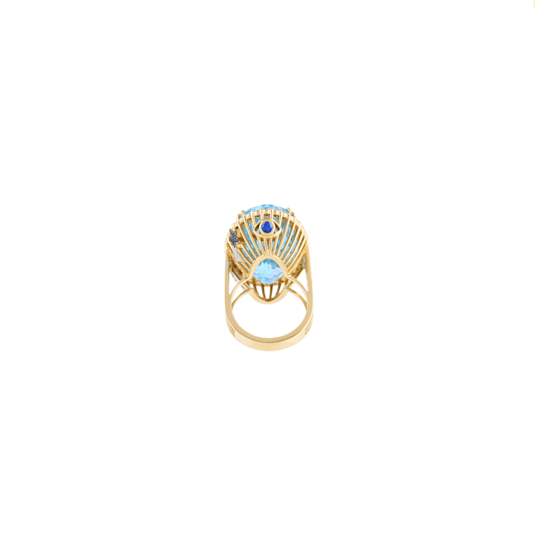 Antares 18k Gold Swiss Blue Topaz Ring