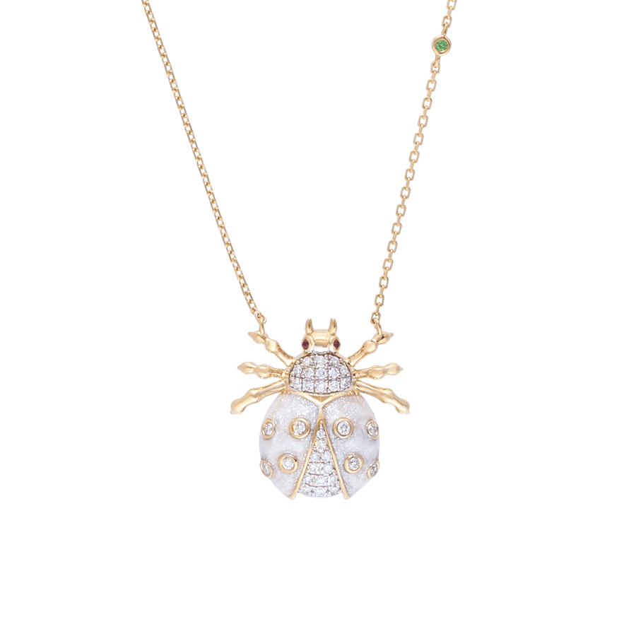 Royal Ladybug 18k Gold Diamond Necklace